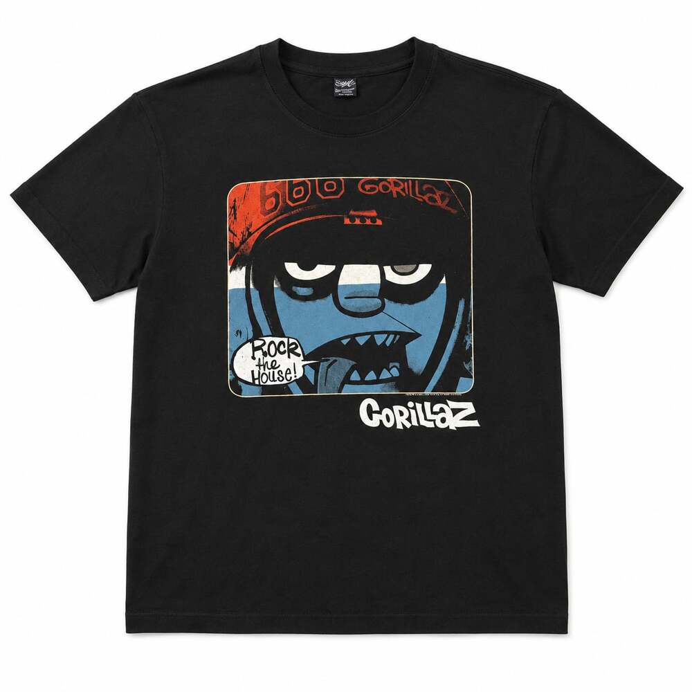 2016 Gorillaz Rock The House Graphic T-Shirt Black